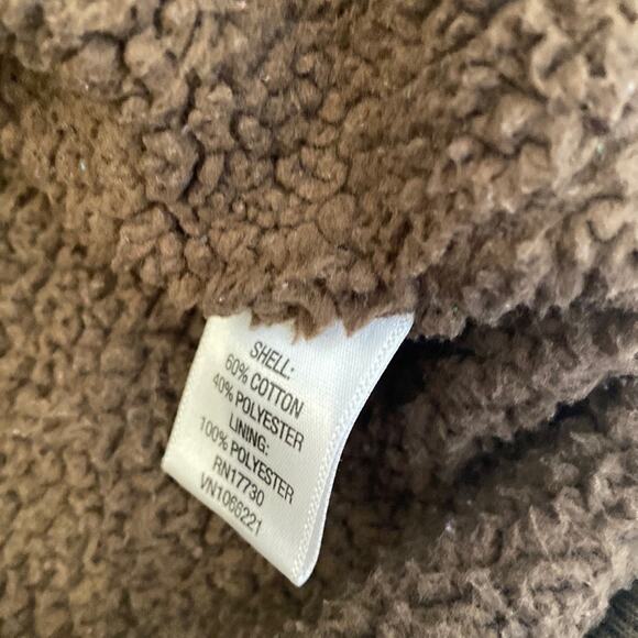 Merona Striped Thick Long Sleeve Fleece Lined Sweatshirt Dark Green Sz Lg - Picture 6 of 11